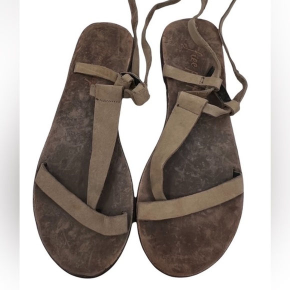 Free People Brown Dalia Leather Lace Up Gladiator Sandals Size 38 Women's - Picture 5 of 9
